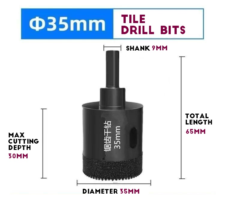 JVC dry core bits for ceramic dekon