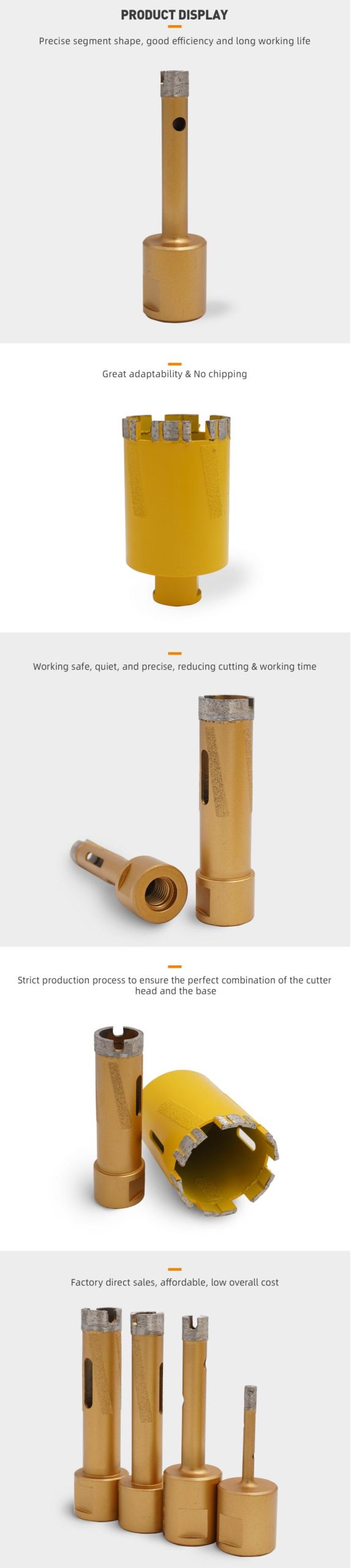 Dcb laser weld dry use core bits M14 5/8"-11