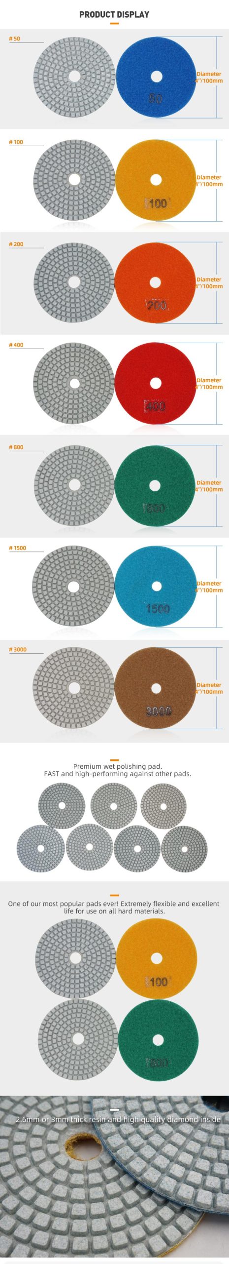 Dfs wet polishing pads professional