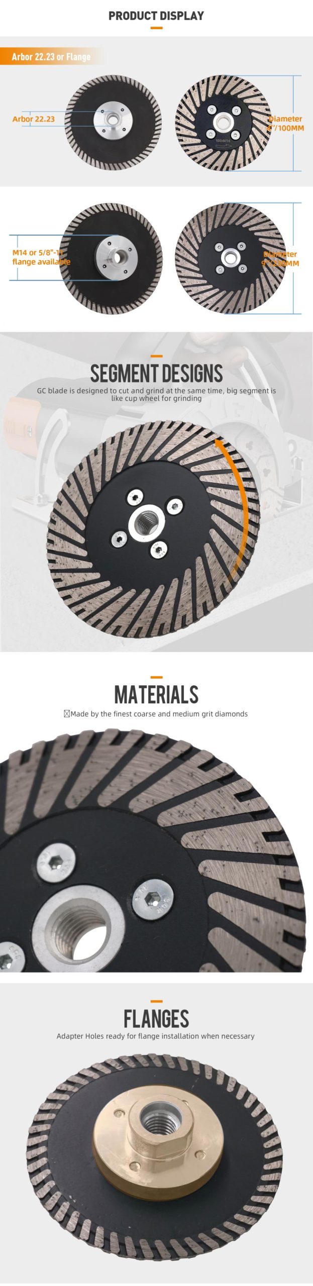 Gc4 grinding and cutting diamond blade