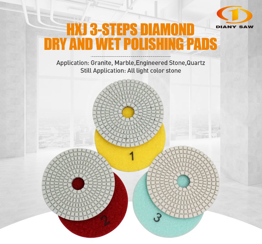 75mm Hxj wet dry diamond polishing pads for granite