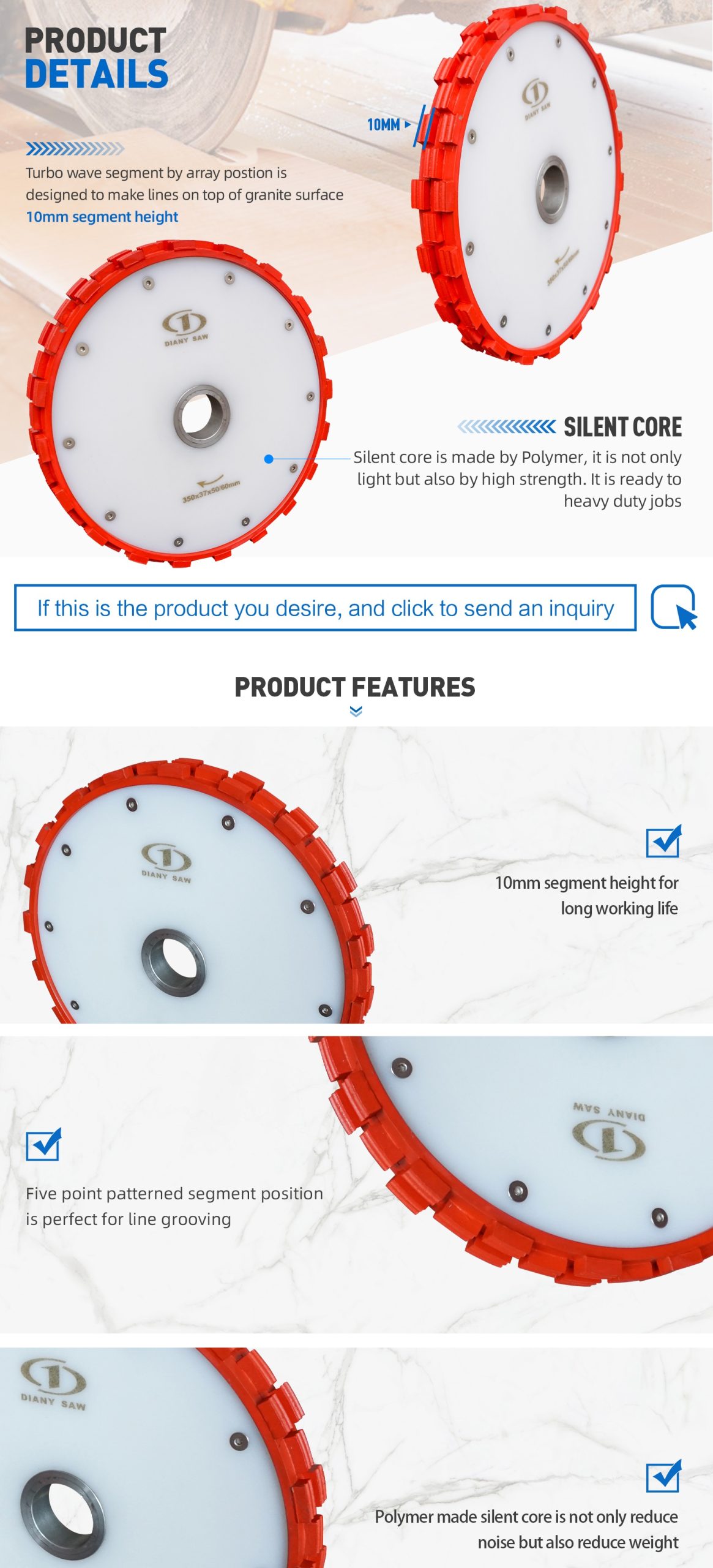 M40 Silent Core Milling Wheels Turbo Segment