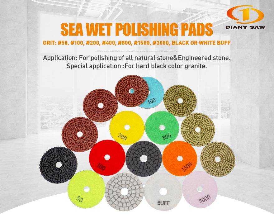 75mm SEA wet diamond polishing pads for granite