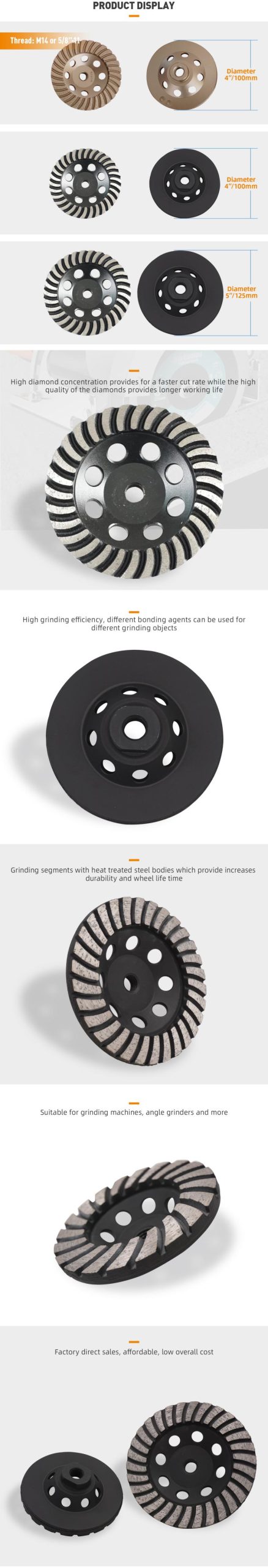 Tc20 steel turbo diamond cup wheels premium