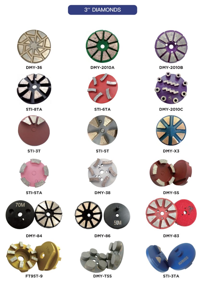 3" concrete floor grinding diamonds tools