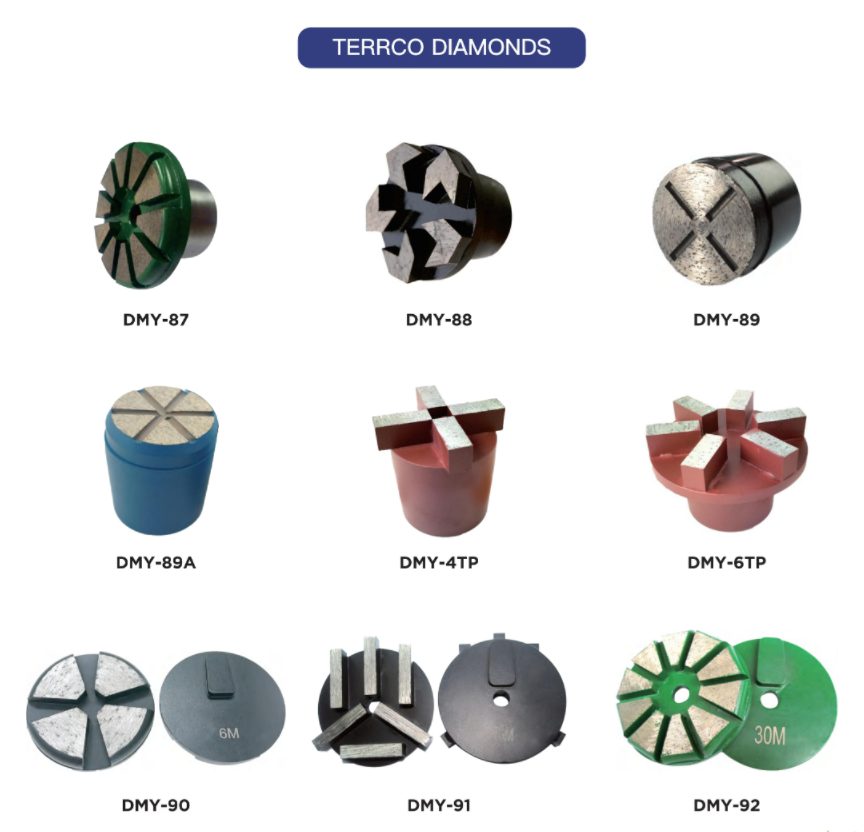 Terrco concrete floor grinding diamonds round