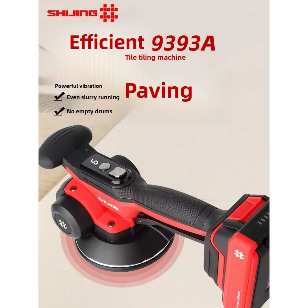 SHIJING 9393 Tile Tiling Paving High Power Tile Vibrating Leveler Electric Tile Automatic Leveling Machine Tile Tiler Vibrator Leveling Machine Rechargeable
