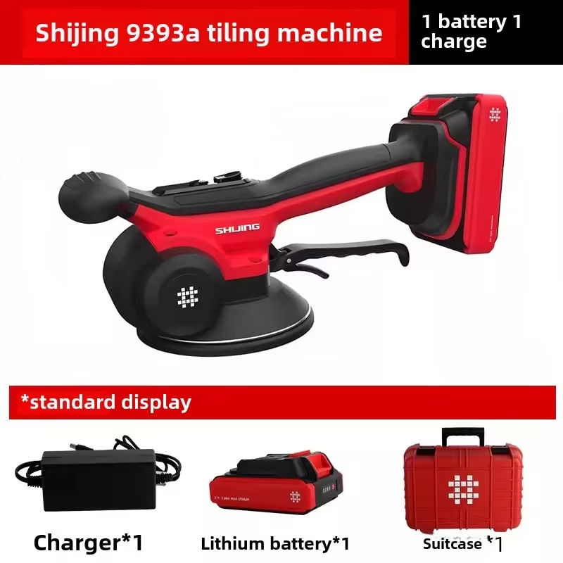 SHIJING 9393 Tile Tiling Paving High Power Tile Vibrating Leveler Electric Tile Automatic Leveling Machine Tile Tiler Vibrator Leveling Machine Rechargeable