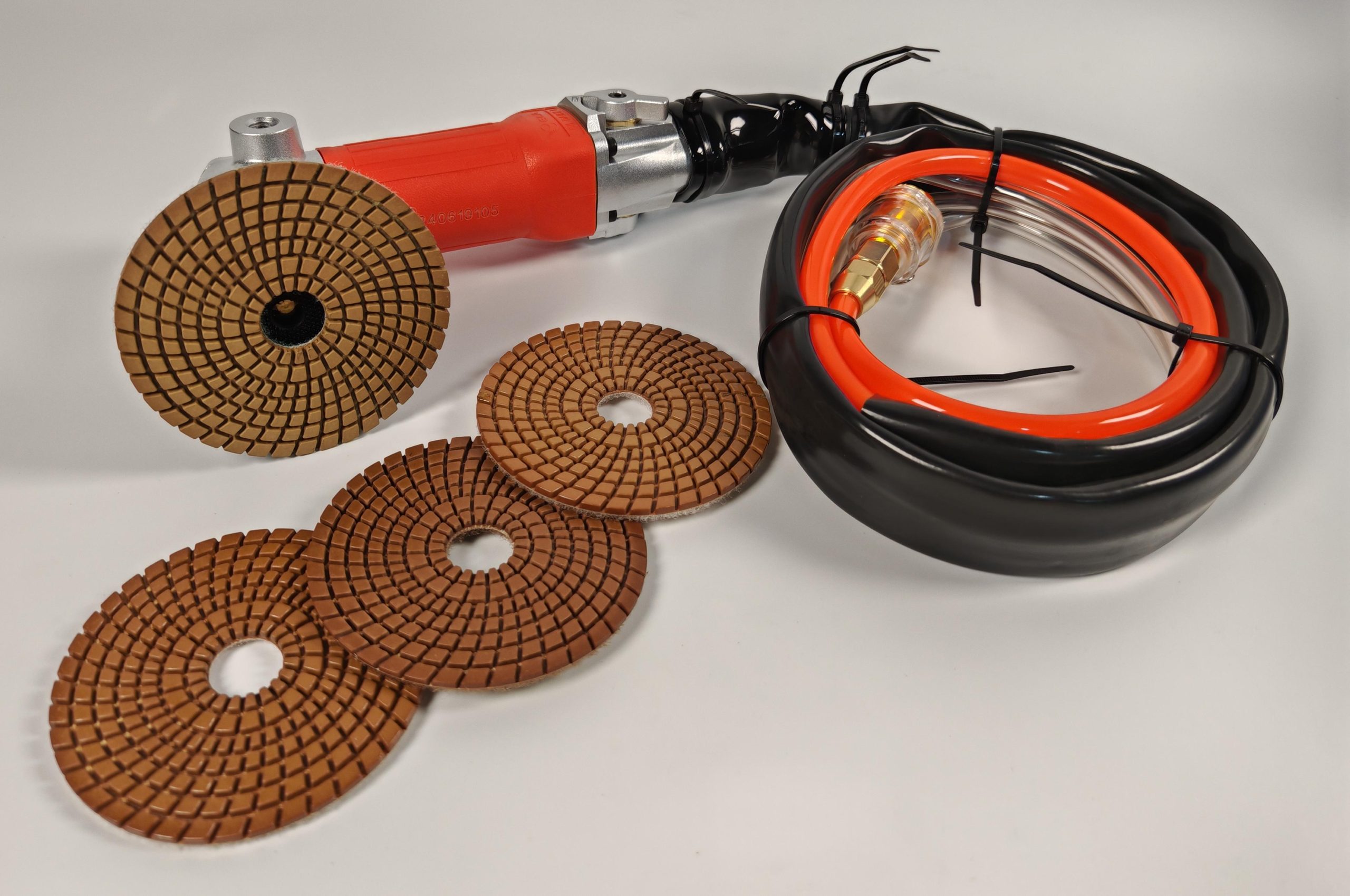 Air polishing machine rear exhaust center water