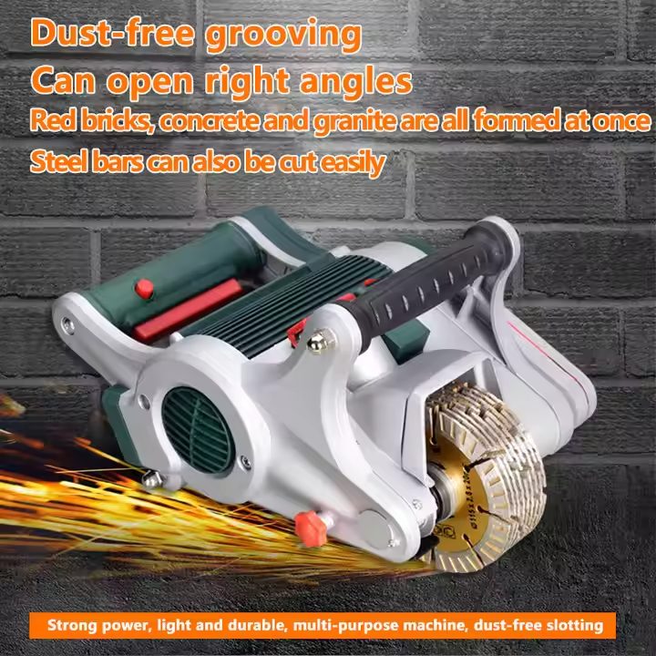 125A Dust Free Concrete Wall Slotting Machine Wall Groove Cutting Machine Electric Concrete Wall Chaser Machine for Wiring